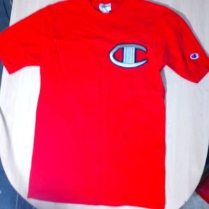 Vintage Champion T-shirt Embroidered Large Logo Small